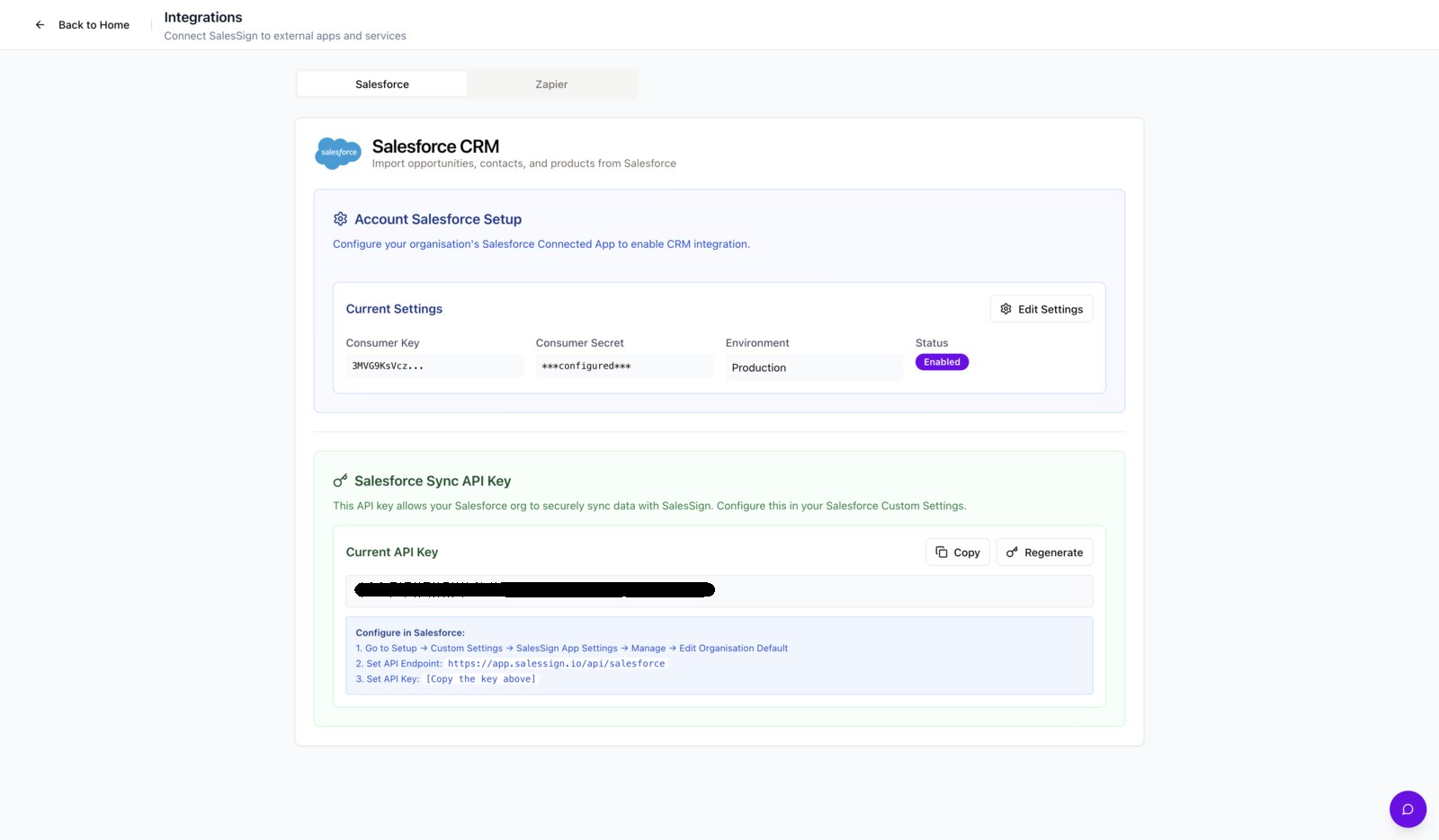 Connecting SalesSign to Salesforce: the standalone web app plugs into your CRM when you are ready